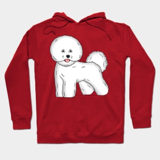 Bichon frise dog cartoon illustration Hoodie